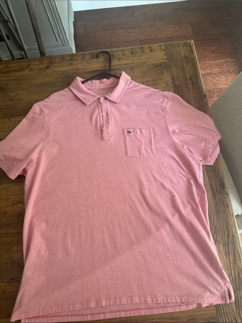 Vineyard Vines Heathered Pink Pocket Polo